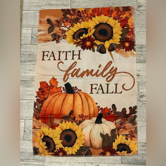 Fall Garden Flag with Sunflowers and Pumpkins - Picture 2 of 2